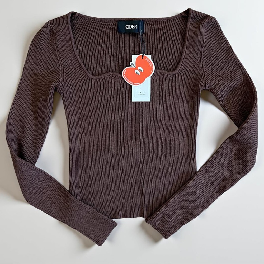 NWT Cider Ribbed brown long sleeve